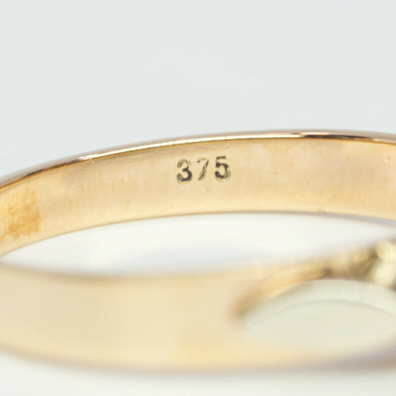 Vintage 9ct Yellow Gold Diamond Trilogy Ring Size N #6802-1