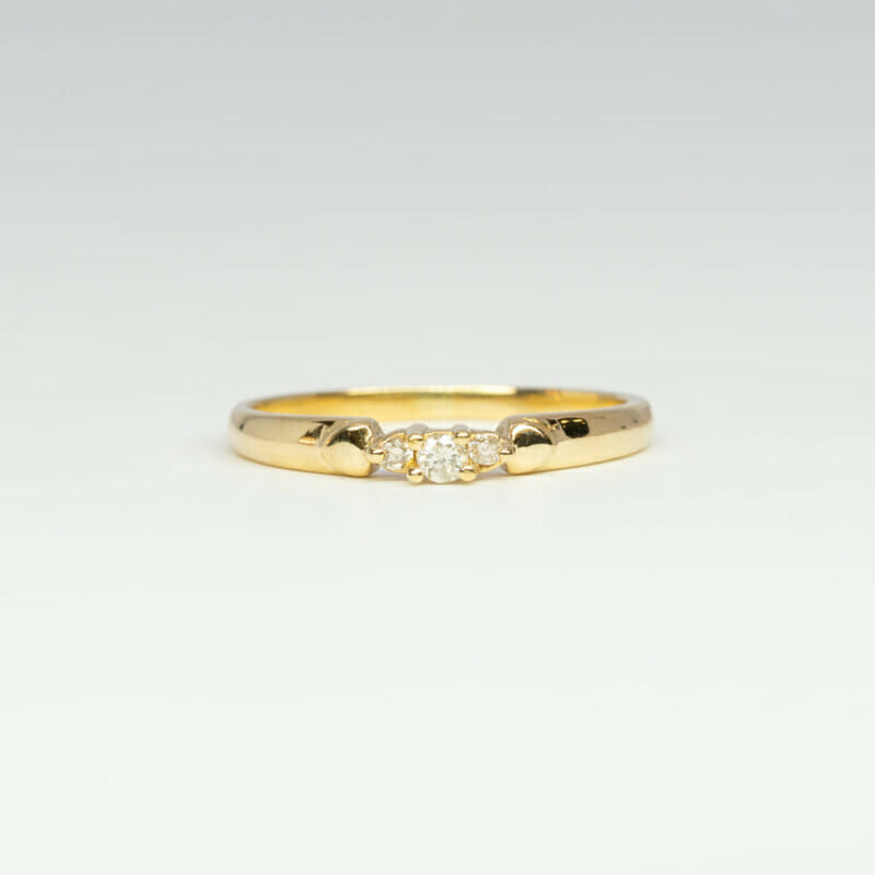 18ct Yellow Gold Diamond Trilogy Ring Size L 1/2 #4183-2