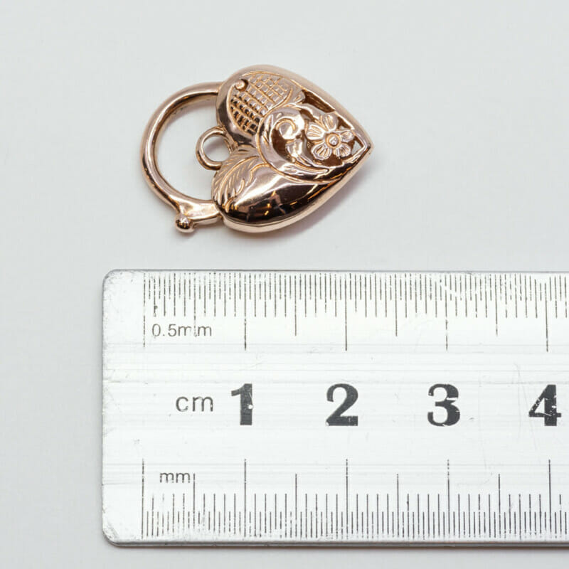 9ct Rose Gold Puff Love Heart Clasp #5703-2