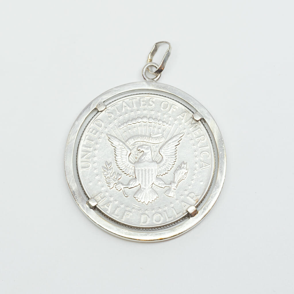 1964 Kennedy US Half Dollar in Sterling Silver Pendant #4837-8