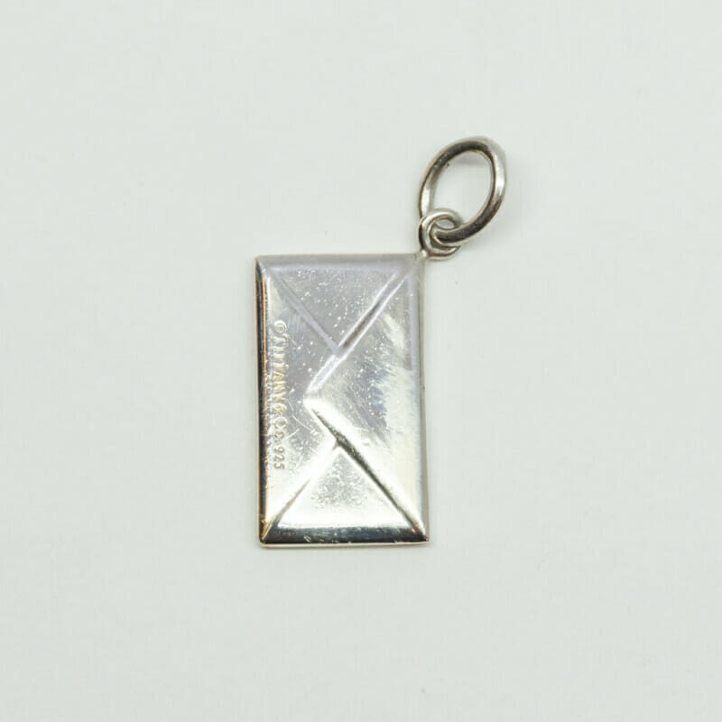 Tiffany & Co Sterling Silver Diamond Envelope Pendant / Charm #61167