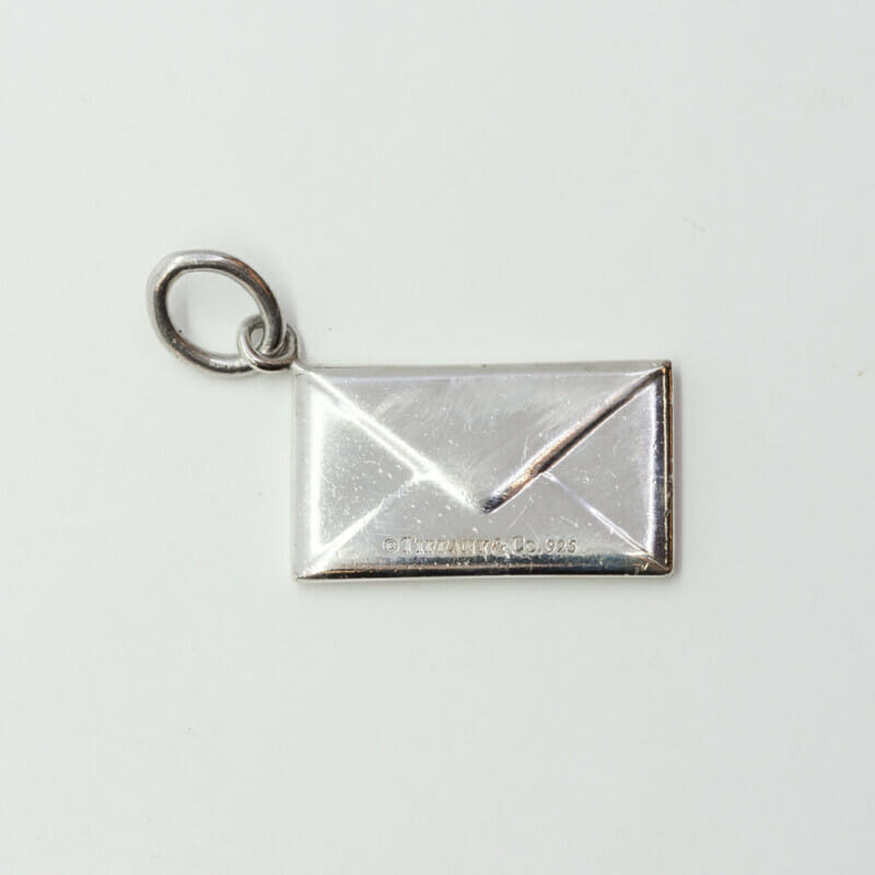 Tiffany & Co Sterling Silver Diamond Envelope Pendant / Charm #61167