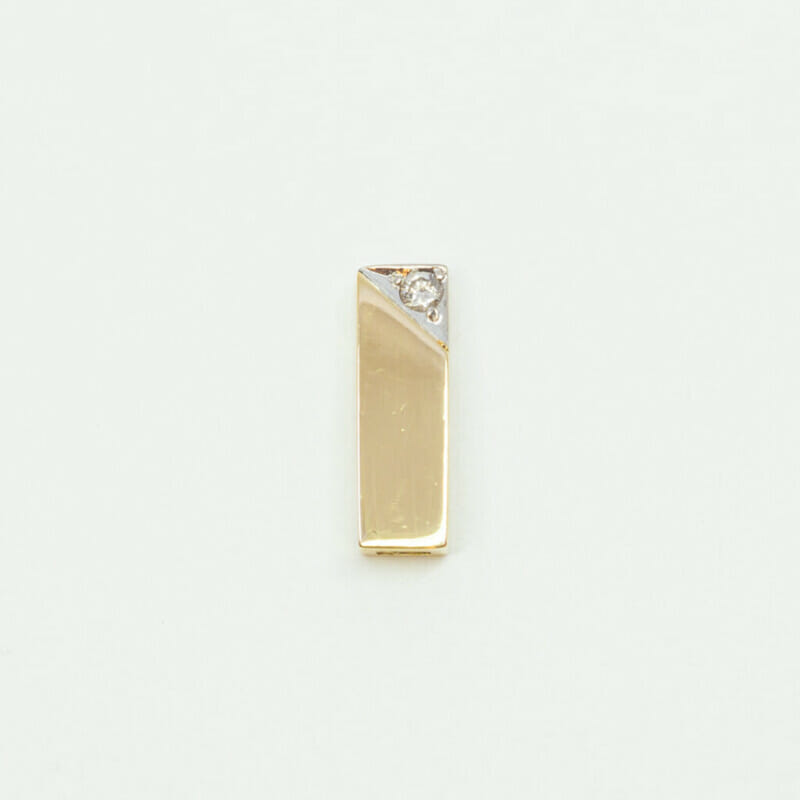 14ct Yellow Gold Diamond Bar Pendant #61039