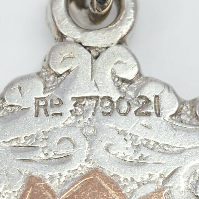 Antique / Edwardian Silver Shield Pendant Circa 1901#5703-1