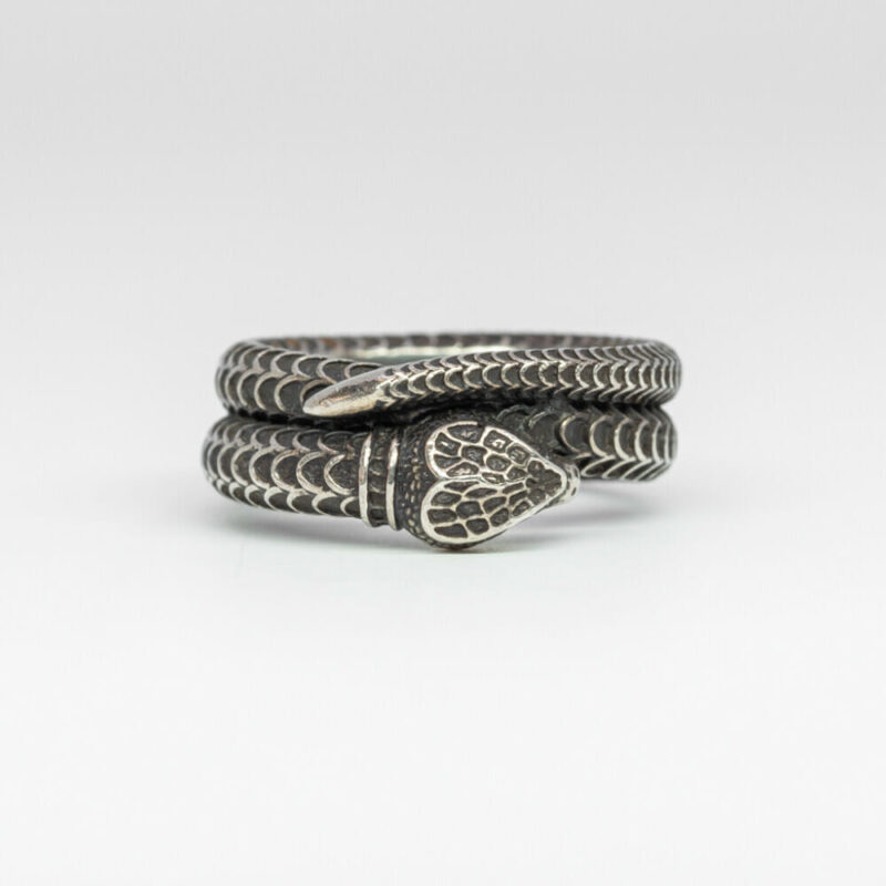 Gucci Silver Garden Snake Design Ring Size 19 / Q #60940