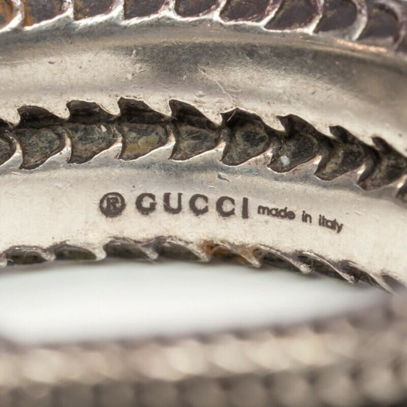 Gucci Silver Garden Snake Design Ring Size 19 / Q #60940