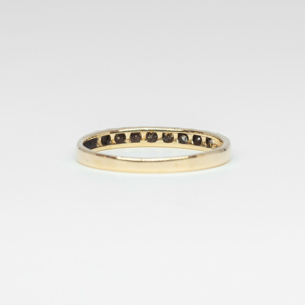 9ct Yellow Gold Round Diamond Band Ring Size P 1/2 #60863 9ct Yellow Gold Round Diamond Band Ring Size P 1/2 #60863 - Image 5