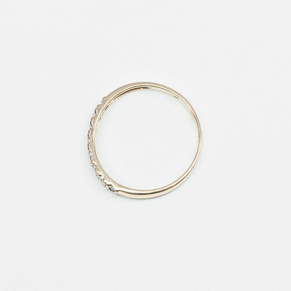 9ct Yellow Gold Round Diamond Band Ring Size P 1/2 #60863 9ct Yellow Gold Round Diamond Band Ring Size P 1/2 #60863 - Image 3