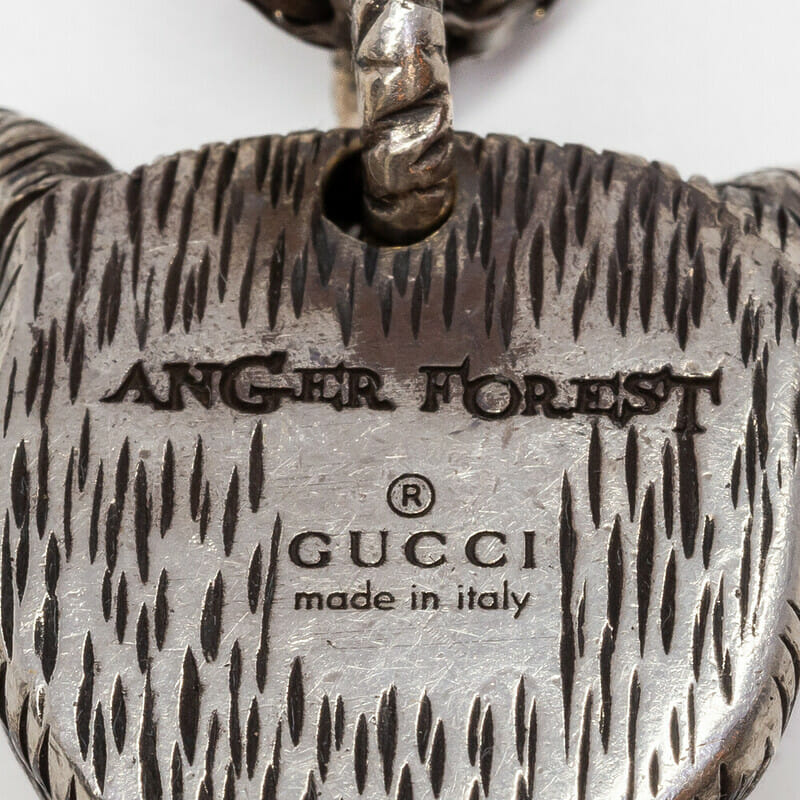 Silver Gucci Necklace Anger Forest Loved Wolf Head on Chain #60939
