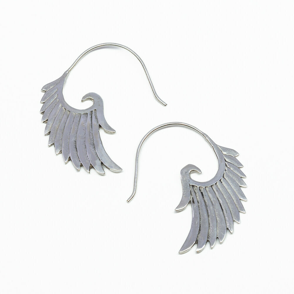 Sterling Silver Wing Hook Earrings #61255-31