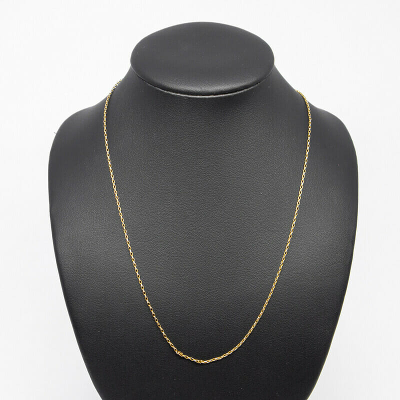 9ct Two Tone Gold Chain Necklace 45cm #14747