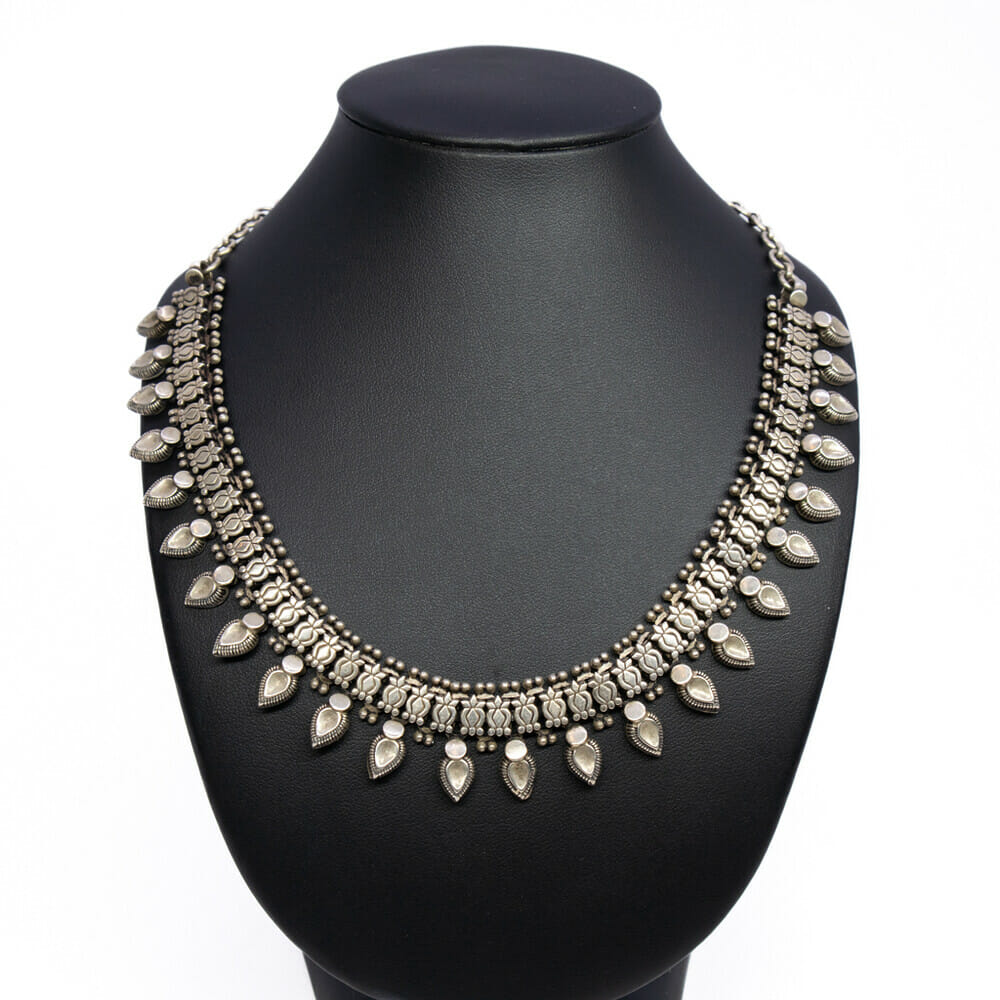 Ornate Sterling Silver Vintage Style Necklace 45cm #61369