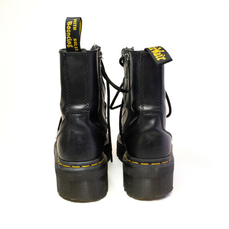 DR Martens Jarrick 8 Tie Black Smooth Platform Boots Size UK4 US6 EU37 #61186