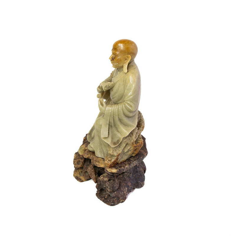 Soapstone Carving of Monk on a Stand A/F #53932