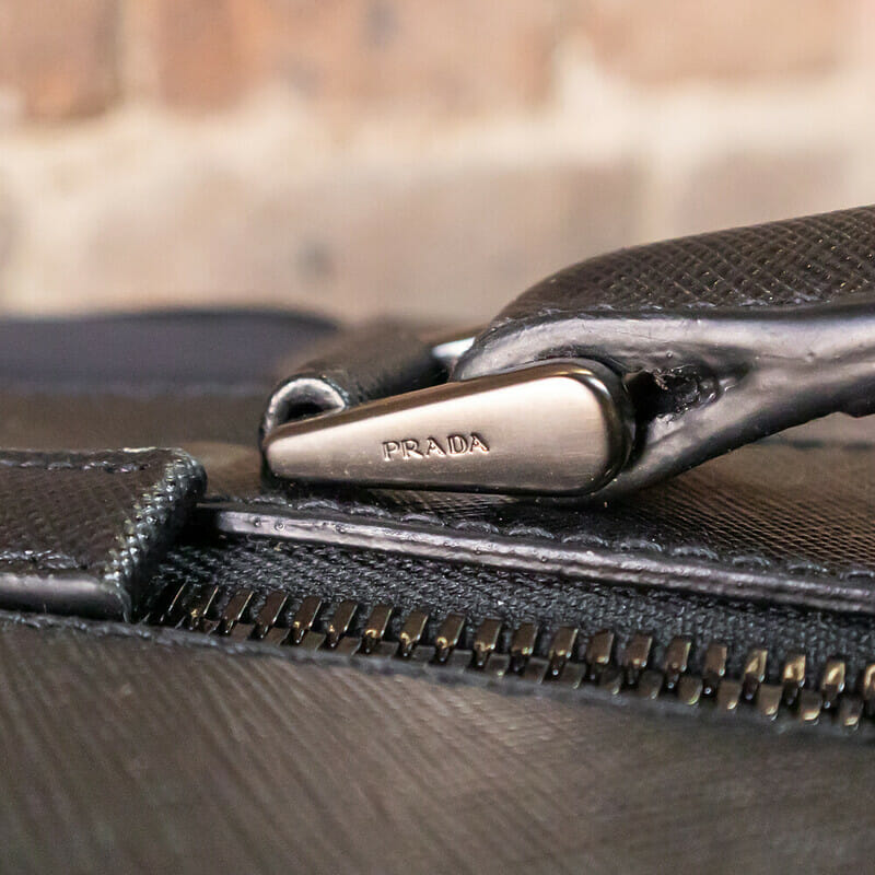 Prada Saffiano Leather & Nylon Trolley Carry On Suitcase Bag #61308
