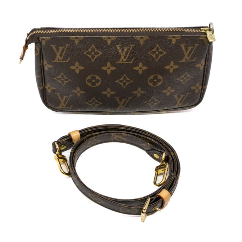 Louis Vuitton Monogram Accessories Pochette Bag with Shoulder Strap VI1013 + COA #61511