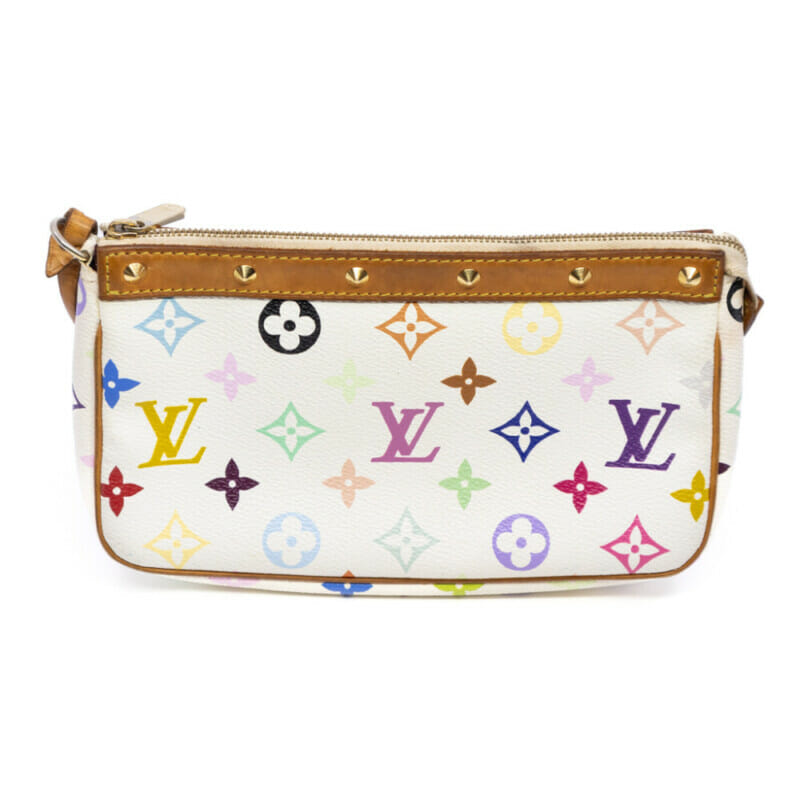 Louis Vuitton White Monogram Multicolor Accessories Pochette Bag SL0063 + COA #61512
