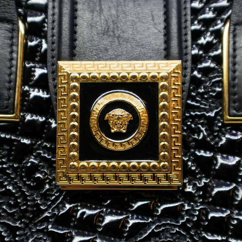 Versace Vanitas Icon Black & Gold-Tone Tote Bag + Dustbag #61233