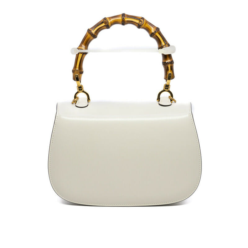 (As New) Gucci Bamboo 1947 Small Top Handle Bag - White + Receipt, Straps, Dust Bag #61509