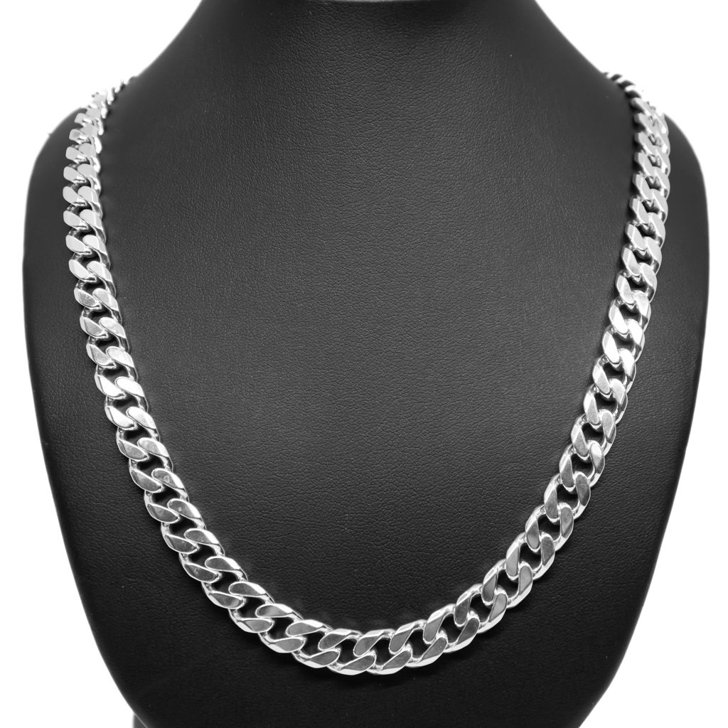 *New* Heavy Sterling Silver Wide Bevelled Curb Diamond Cut Chain ...