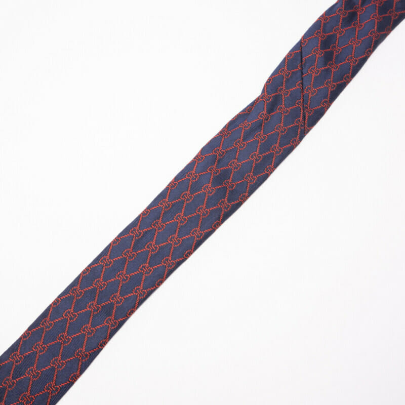 Gucci Men's Tie Silk Mens Red & Blue GG Geometric Monogram #61171