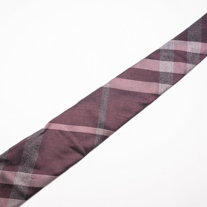 Burberry Classic Cut Check Silk Tie Italian Made Red / Grey #61170
