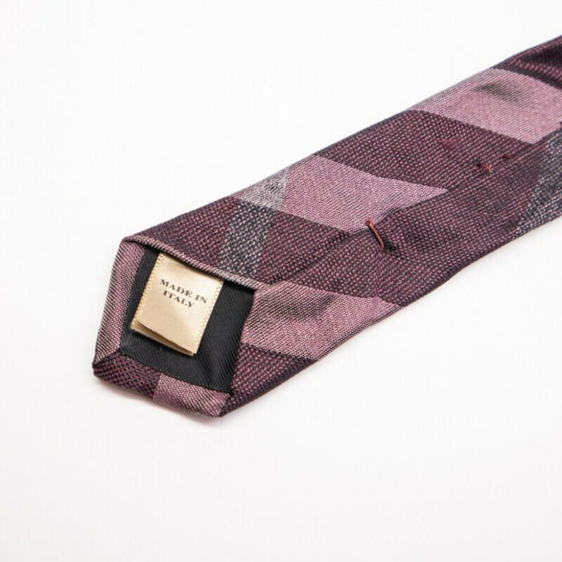 Burberry Classic Cut Check Silk Tie Italian Made Red / Grey #61170
