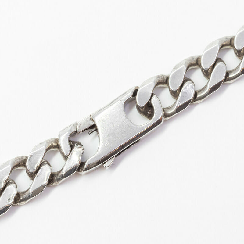 Solid Sterling Silver Curb Link Chain Necklace 58cm #61004