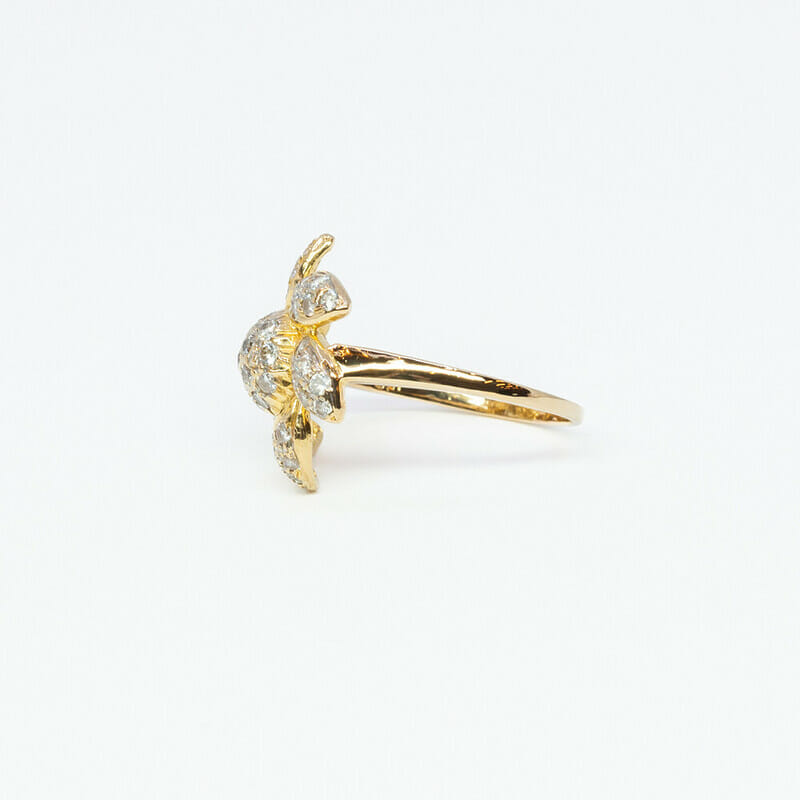 22ct Yellow Gold Flower CZ Cluster Ring #61196
