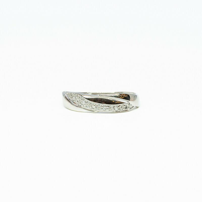18ct White Gold Diamond Ring Size L 750 #8601-1