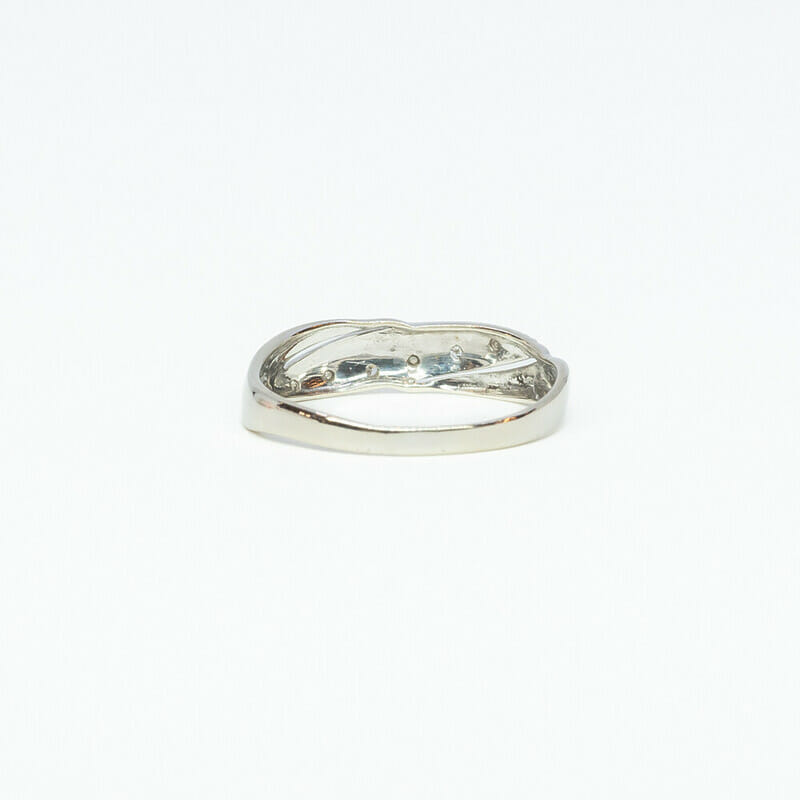 18ct White Gold Diamond Ring Size L 750 #8601-1