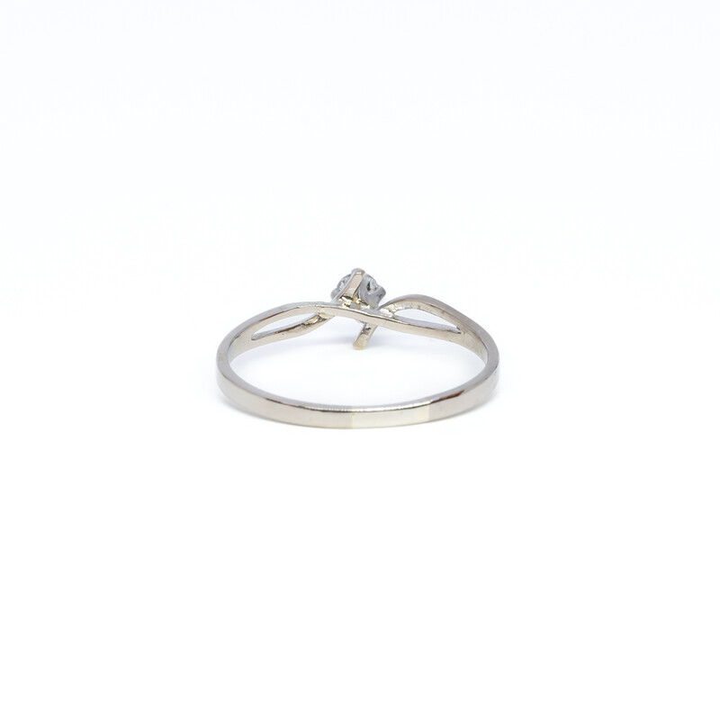 18ct White Gold Split Shank Diamond Solitaire Ring Size T 1/2 #61008