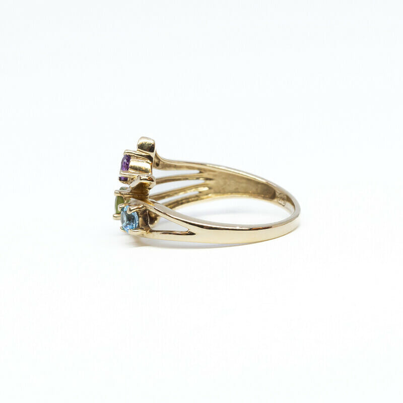 9ct Yellow Gold Multi-Stone Cocktail Ring Size N1/2 #61447