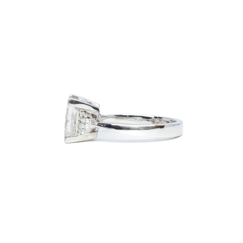 18ct White Gold 3.2ct Princess Cut Diamond (+ 0.21ct) Ring Val $20,000 #59840