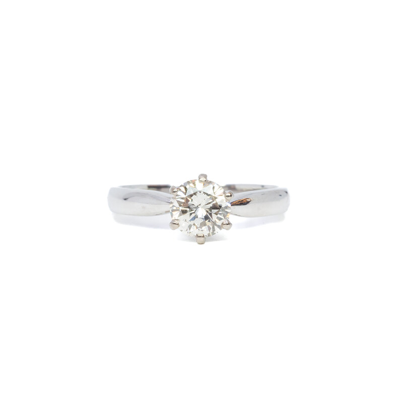 18ct White Gold 1.0CT TLB Diamond Solitaire Ring Size L Val $7500 #61637
