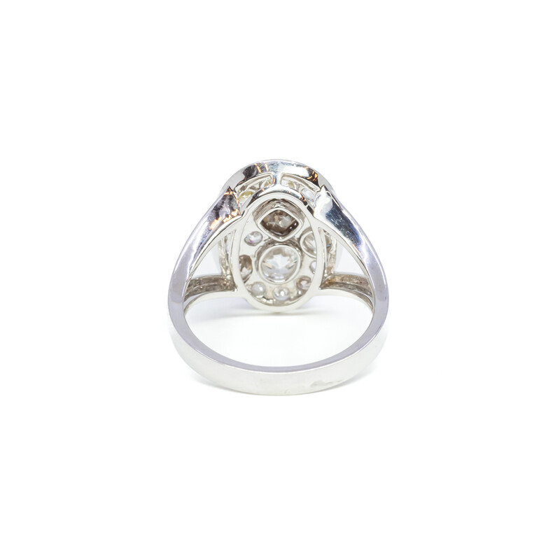 14ct White Gold 1.88ct TW Diamond & Sapphire Ring Size O Val $3600 *New* #61638