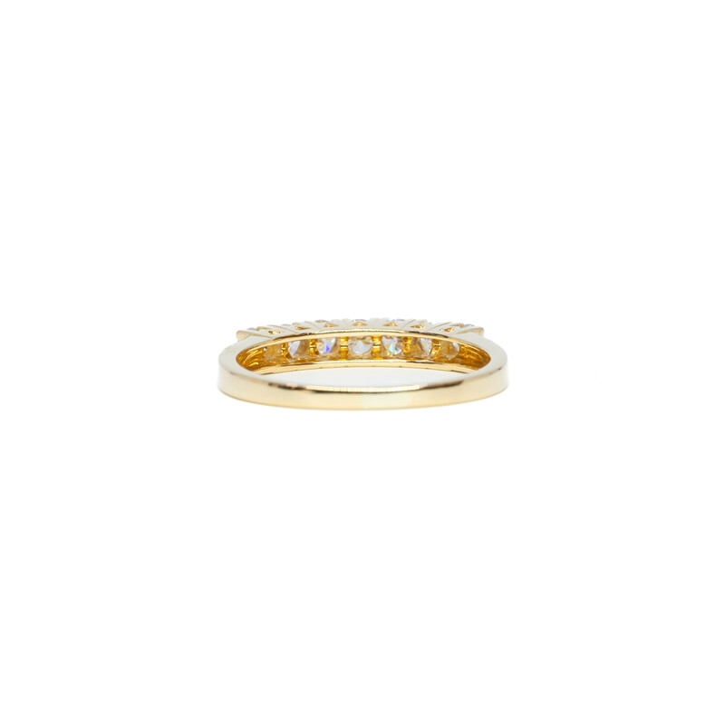 18ct Yellow Gold Diamond Set Bridge Band Ring Size N #61376