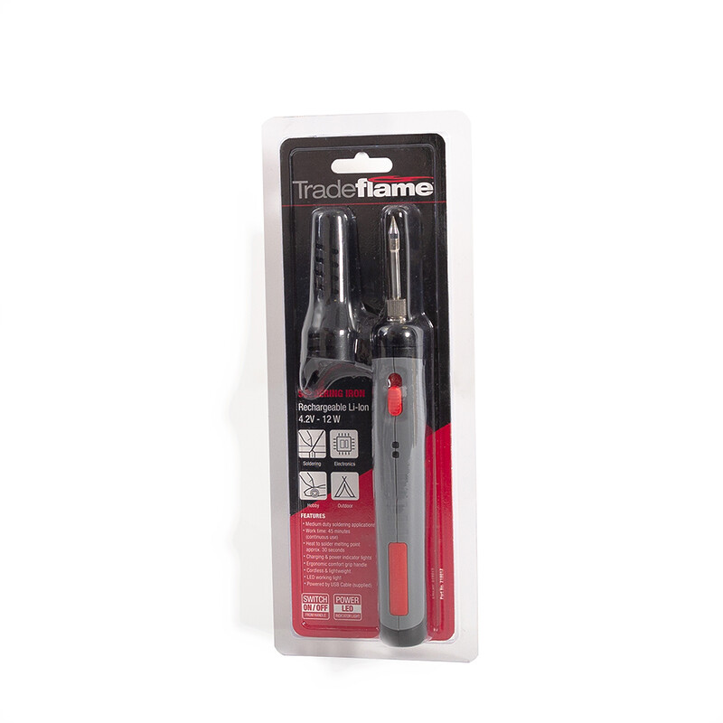 Tradeflame Soldering Iron - 4.2V 12W Rechargeable Li-Ion *New Sealed* #61809