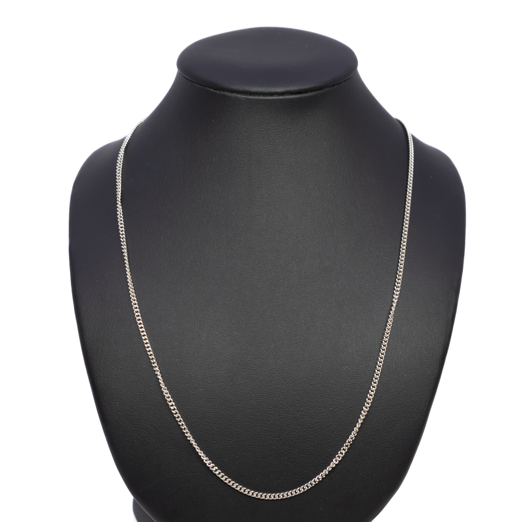 Long Sterling Silver Rounded Curb Link Necklace 75cm #61608