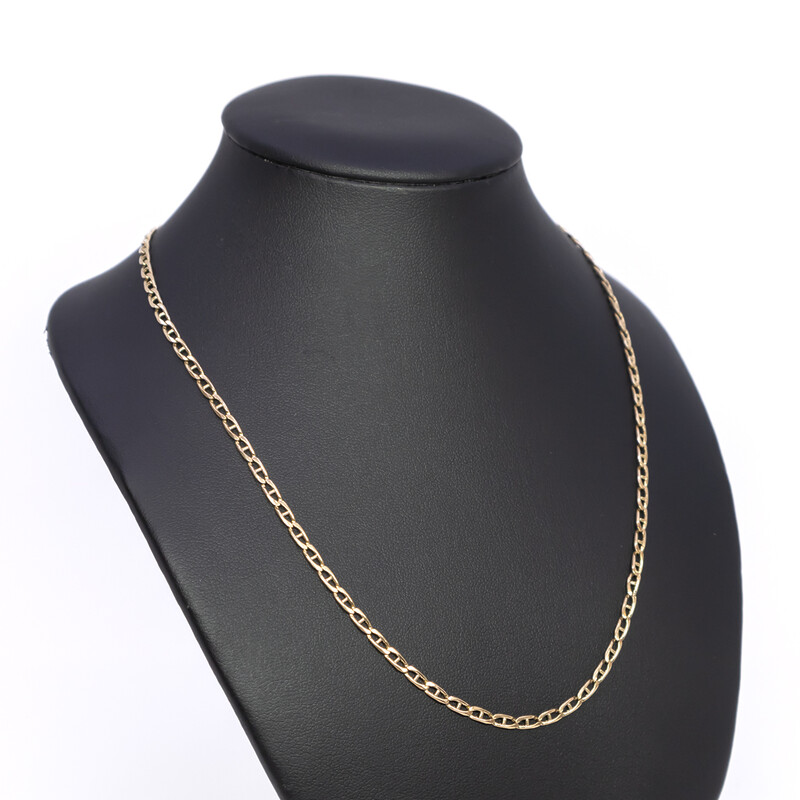 9ct Yellow Gold Anchor Chain Necklace 76cm #60768