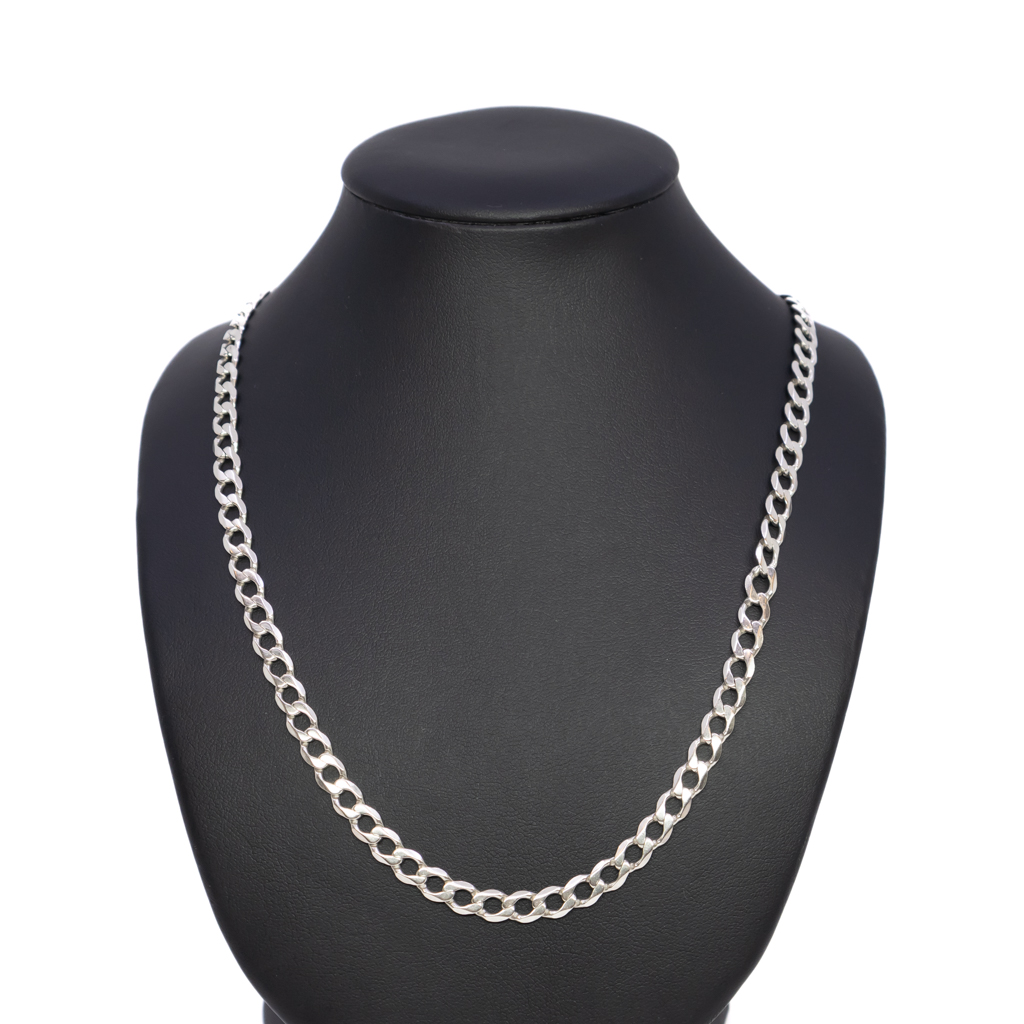 Sterling Silver Curb Link Necklace 60cm 925 #61430