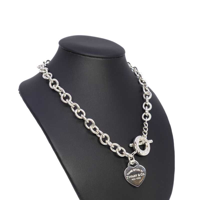 Tiffany & Co Silver Heart Tag Toggle Necklace Return to Tiffany #61224