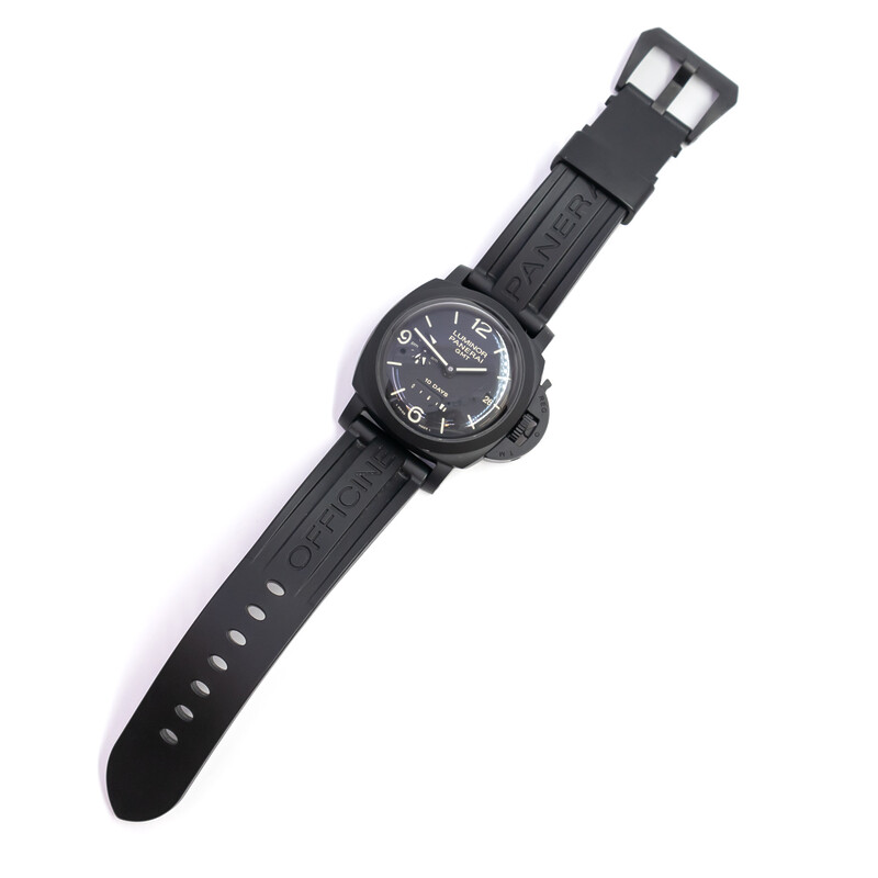 Panerai Luminor 1950 Ceramic 10 Day GMT Black Watch PAM00335 Full Set #61851