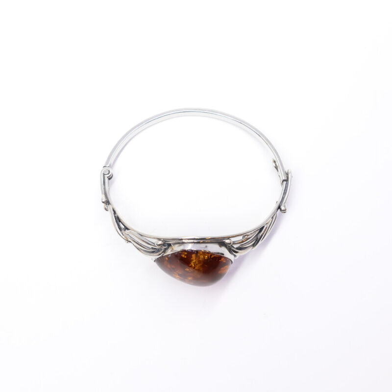 Sterling Silver Amber Bangle 925 #61255-14