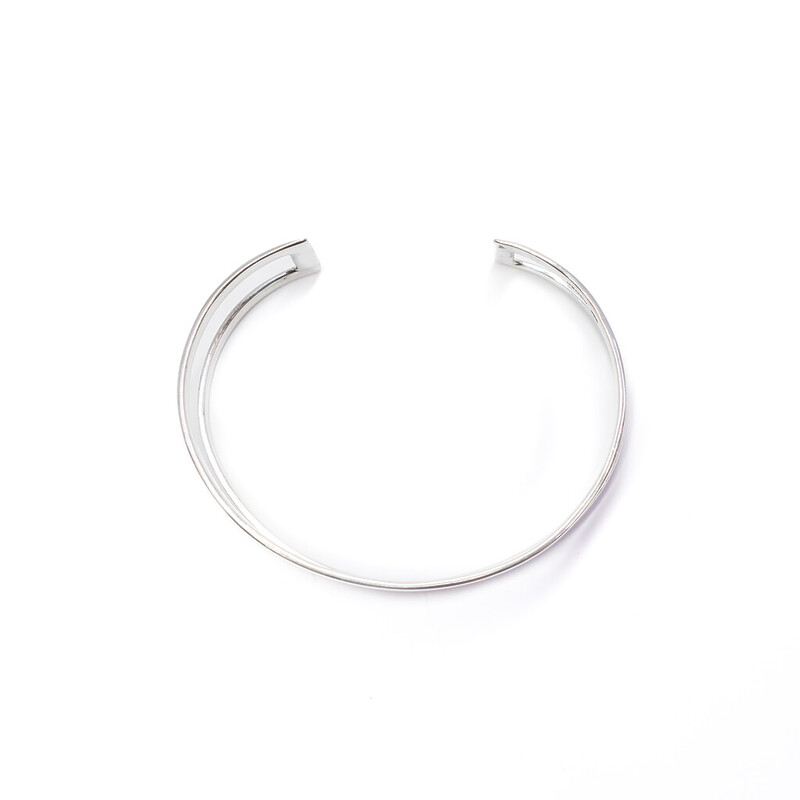Solid Sterling Silver Cuff Bangle 66mm #61603
