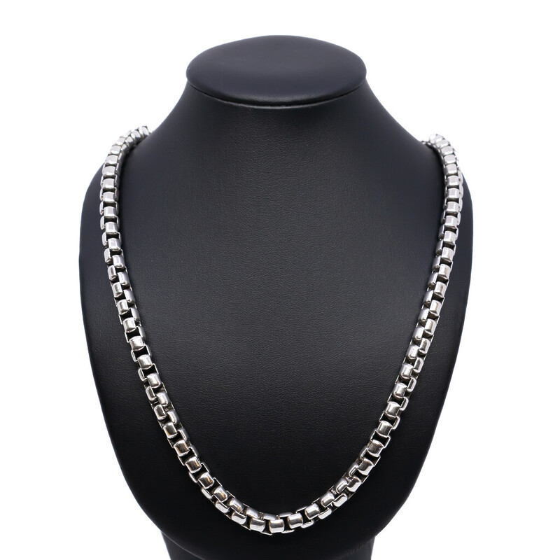 Heavy Sterling Silver Box Link Necklace Chain 58cm #60205