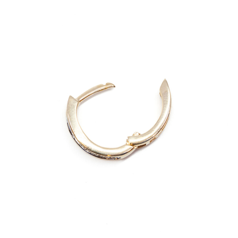 9ct Yellow Gold Diamond Hoop Earrings #61301