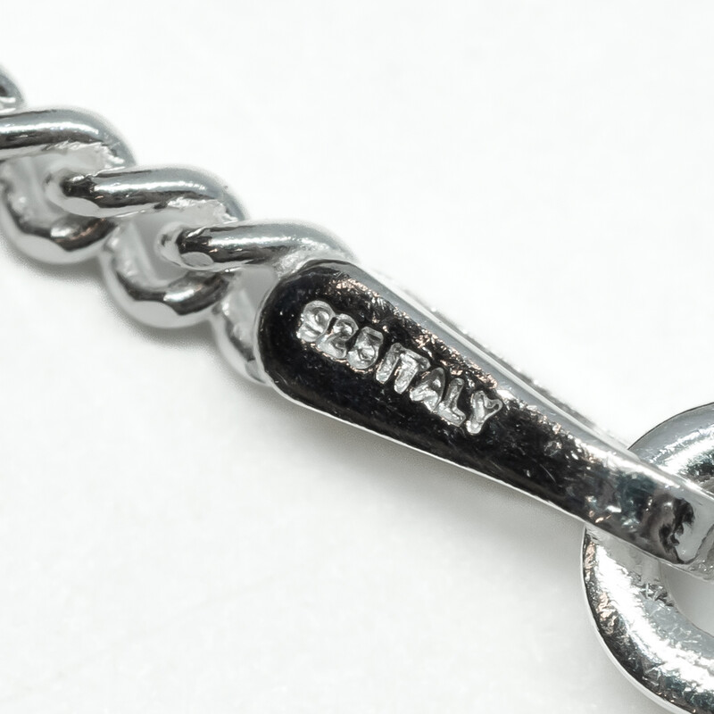 *New* Sterling Silver Diamond Cut Fine Curb Chain Necklace 45cm #61657
