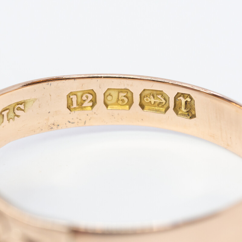 Antique 12ct Gold Ruby & Paste Ring C/1916 Birmingham Size S #60452