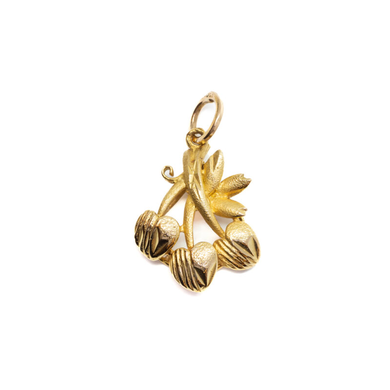 21ct Yellow Gold Cherries Pendant #4720-1